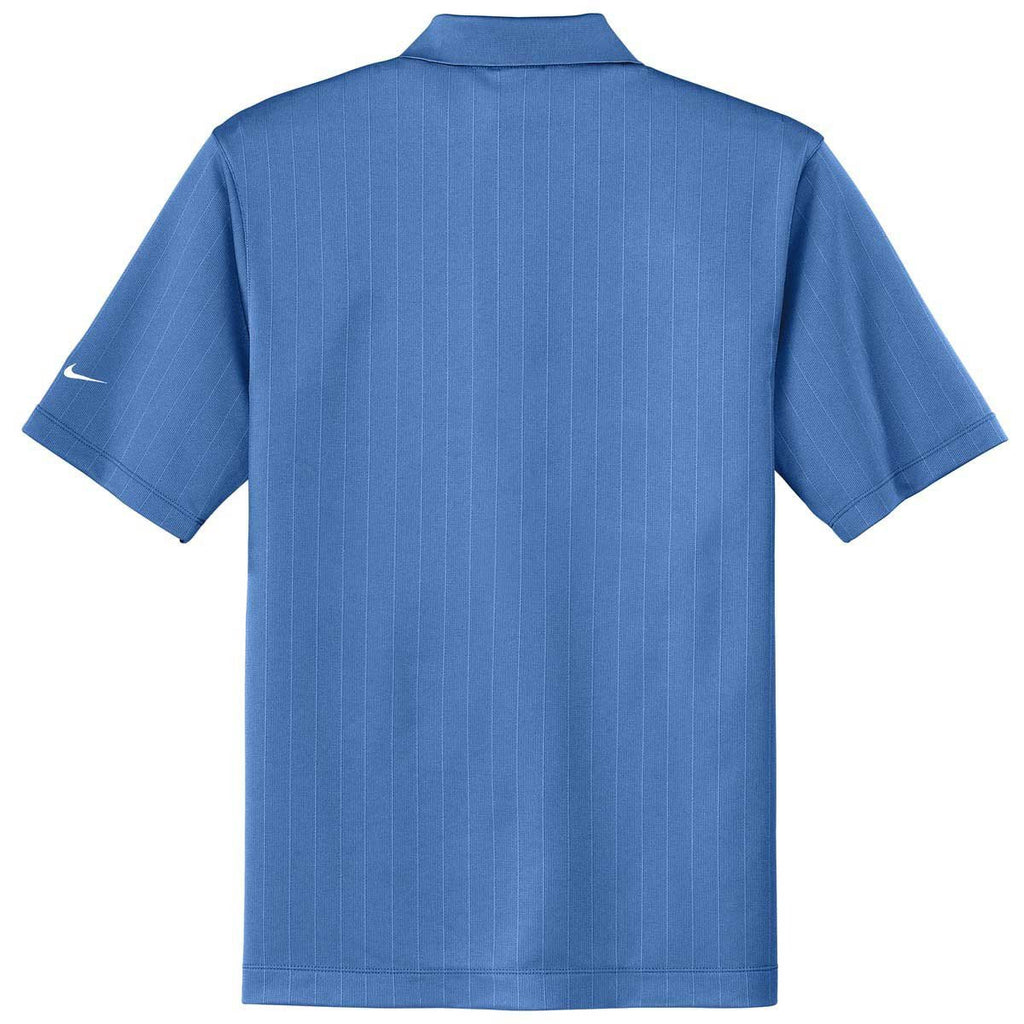 Nike Men's Lake Blue Dri-FIT Short Sleeve Textured Polo