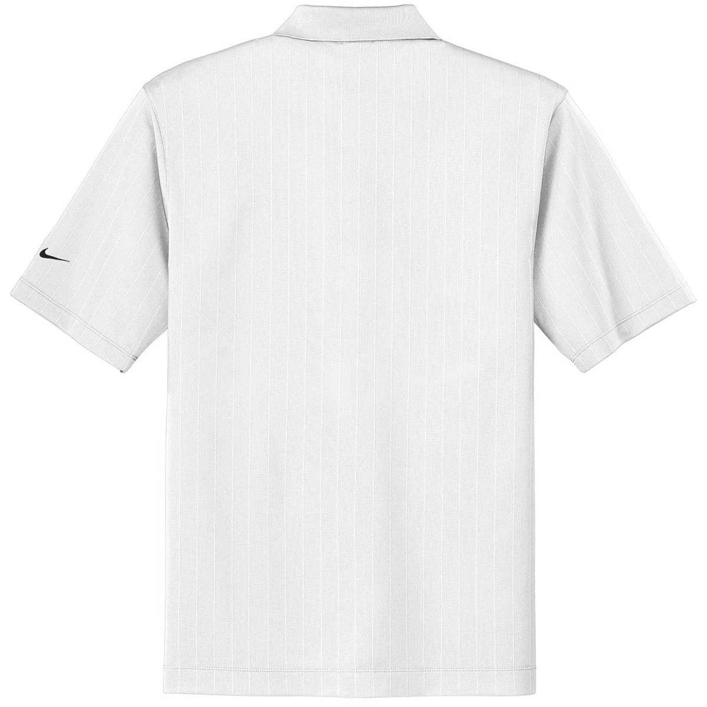 Nike Men's White Dri-FIT Short Sleeve Textured Polo