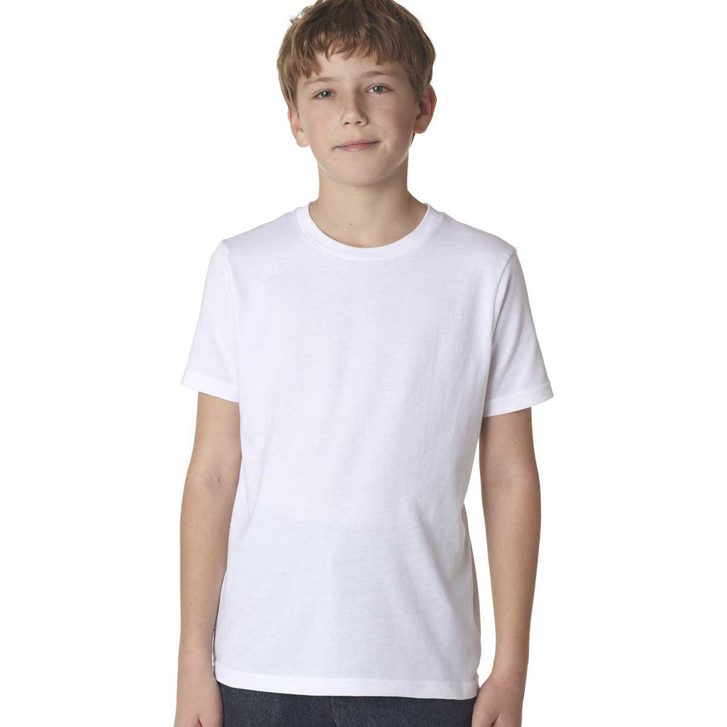 Next Level Boy's White Premium Short-Sleeve Crew Tee