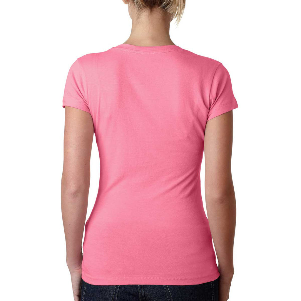 Next Level Women's Hot Pink Sporty V-Neck Tee