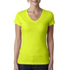 Next Level Women's Neon Yellow Sporty V-Neck Tee