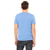 Bella + Canvas Unisex Blue Triblend Short-Sleeve V-Neck T-Shirt