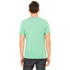 Bella + Canvas Unisex Green Triblend Short-Sleeve V-Neck T-Shirt