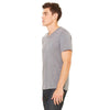 Bella + Canvas Unisex Grey Triblend Short-Sleeve V-Neck T-Shirt
