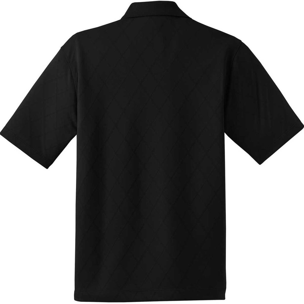 Nike Men's Black Dri-FIT Short Sleeve Cross-Over Texture Polo