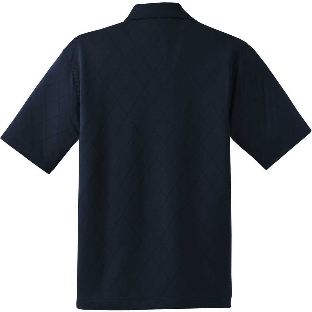 Nike Men's Midnight Navy Dri-FIT Short Sleeve Cross-Over Texture Polo