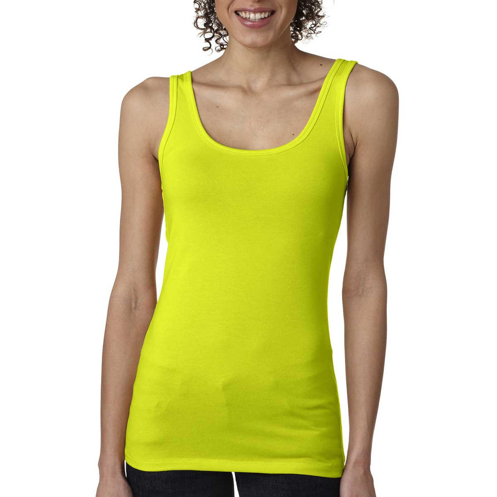 Next Level Women's Neon Yellow Jersey Tank Top
