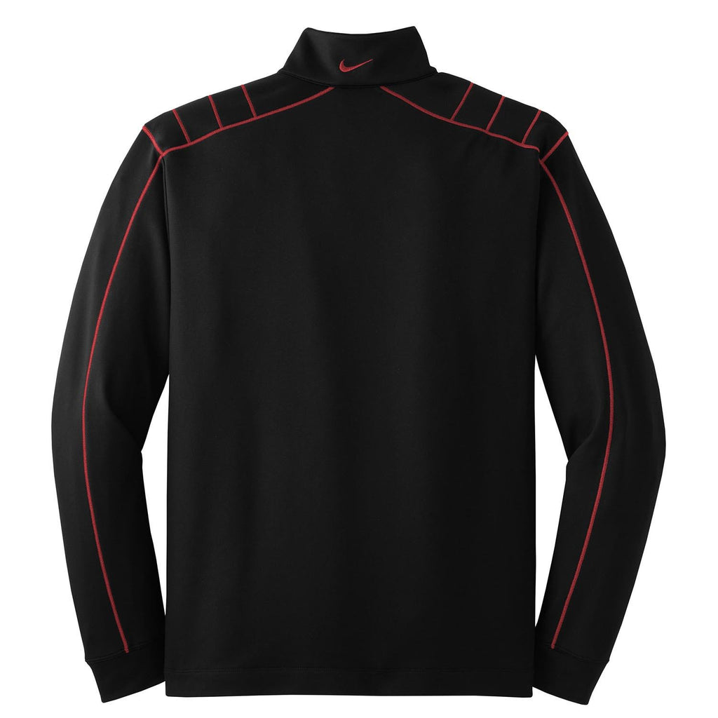 Nike Men's Black/Varsity Red Dri-FIT Long Sleeve Quarter Zip