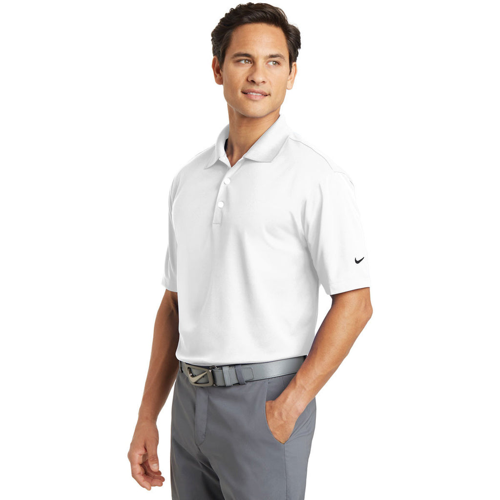 Nike Men's White Dri-FIT S/S Micro Pique Polo