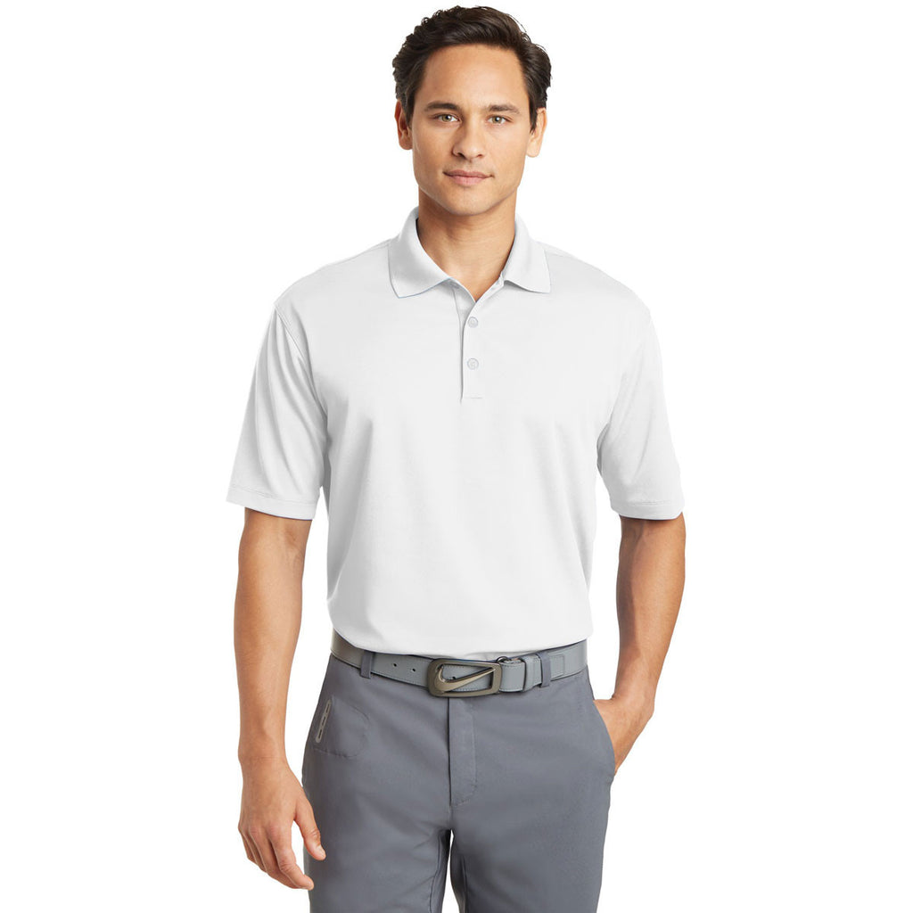 Nike Men's White Dri-FIT S/S Micro Pique Polo