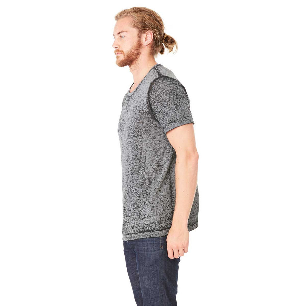 Bella + Canvas Unisex Black Acid Wash Poly-Cotton Short-Sleeve T-Shirt