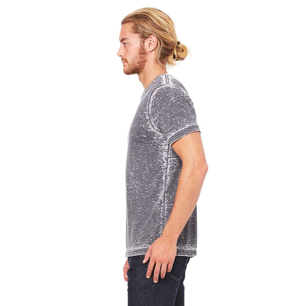 Bella + Canvas Unisex Grey Acid Wash Poly-Cotton Short-Sleeve T-Shirt