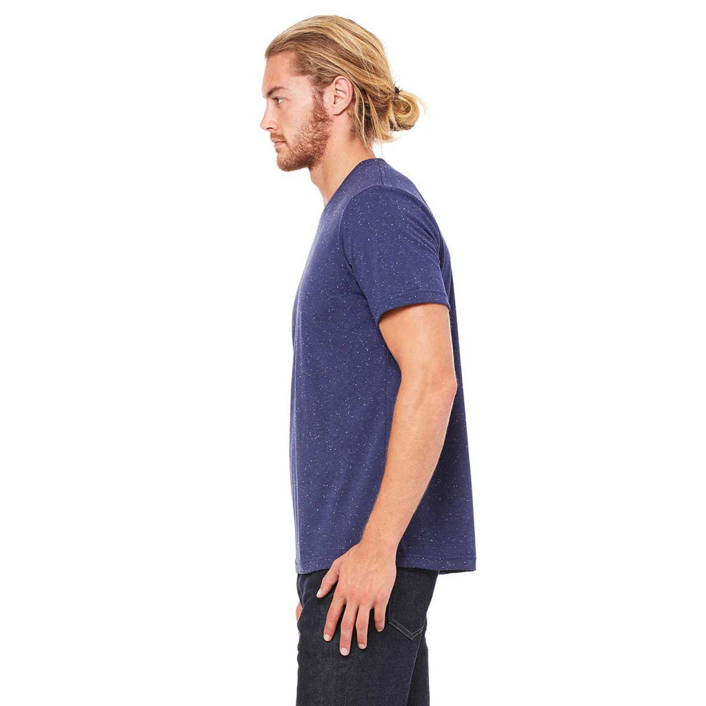 Bella + Canvas Unisex Navy Speckled Poly-Cotton Short-Sleeve T-Shirt