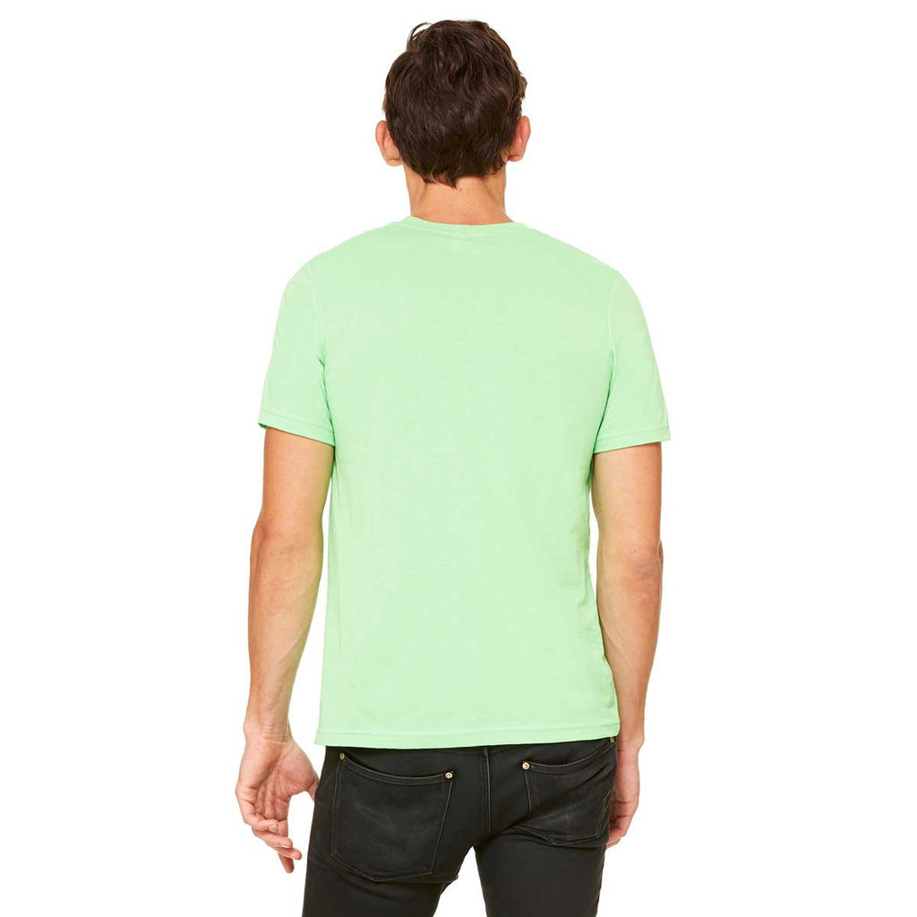 Bella + Canvas Unisex Neon Green Poly-Cotton Short-Sleeve T-Shirt