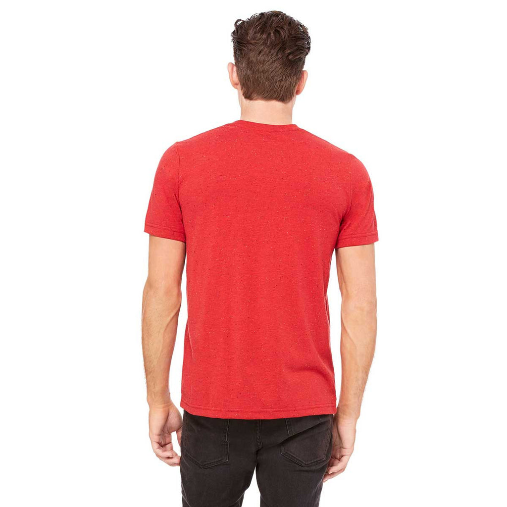 Bella + Canvas Unisex Red Speckled Poly-Cotton Short-Sleeve T-Shirt