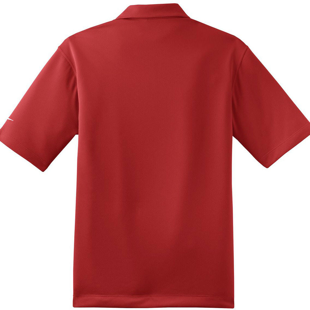 Nike Men's Red Dri-FIT S/S Pebble Texture Polo
