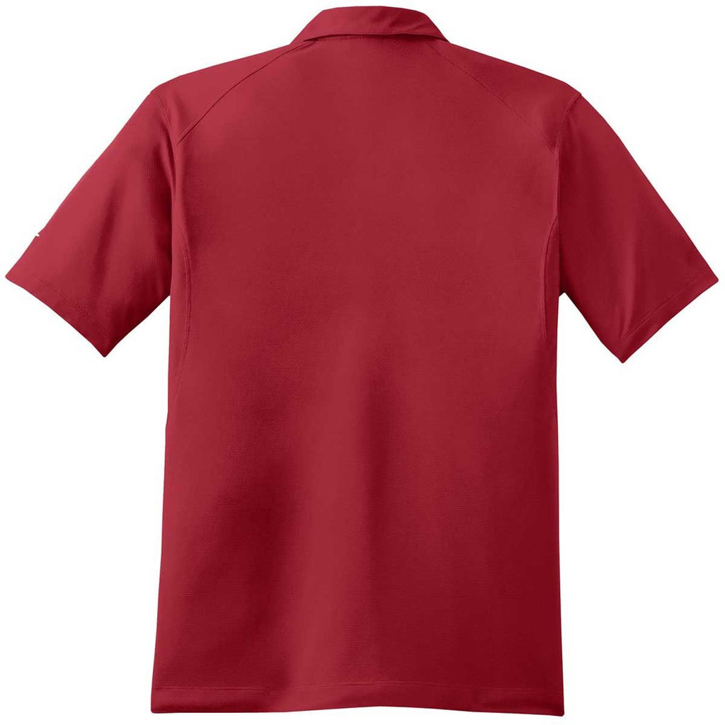 Nike Men's Varsity Red Dri-FIT Short Sleeve Mini Texture Polo
