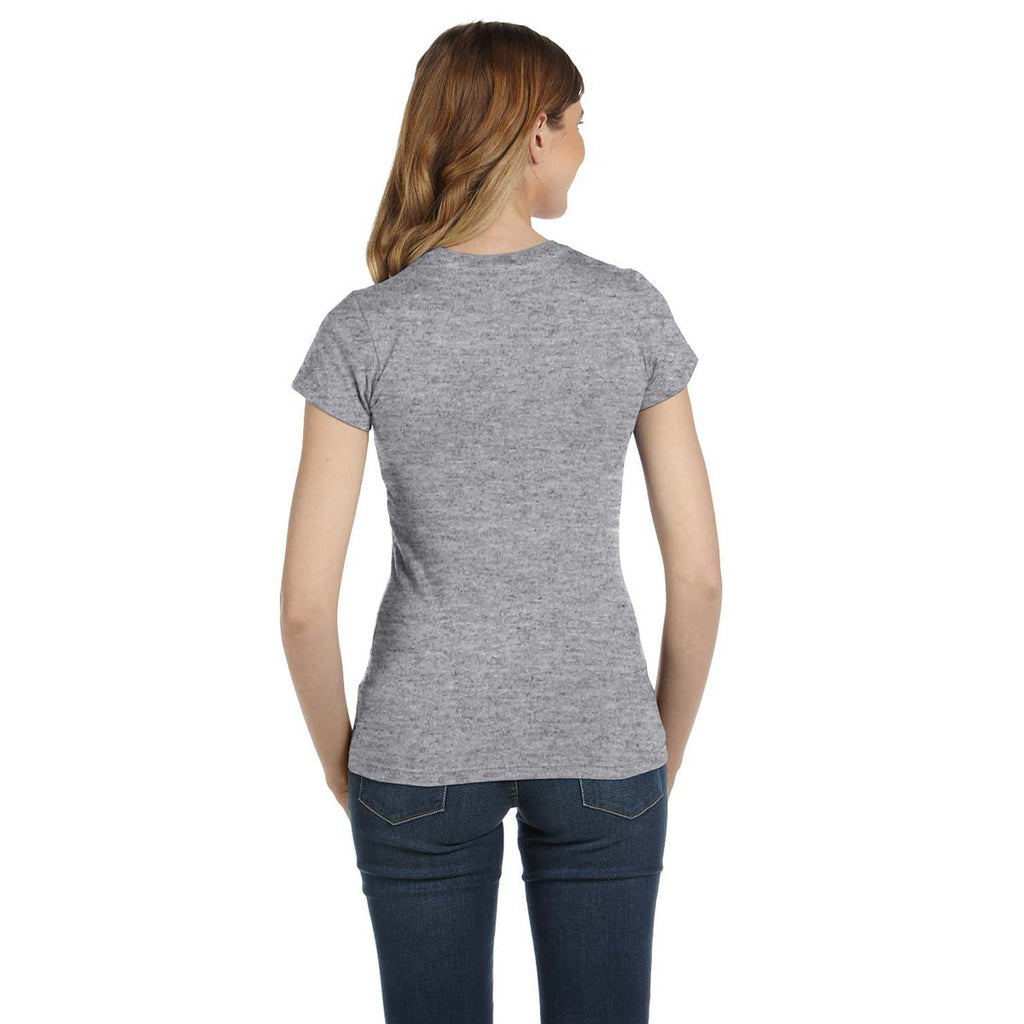 Anvil Women's Heather Grey Ringspun Fitted T-Shirt