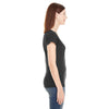 Anvil Women's Heather Dark Grey Lightweight Fitted V-Neck Tee