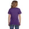Anvil Women's Heather Purple Ringspun Featherweight V-Neck T-Shirt