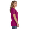 Anvil Women's Raspberry Ringspun Featherweight V-Neck T-Shirt