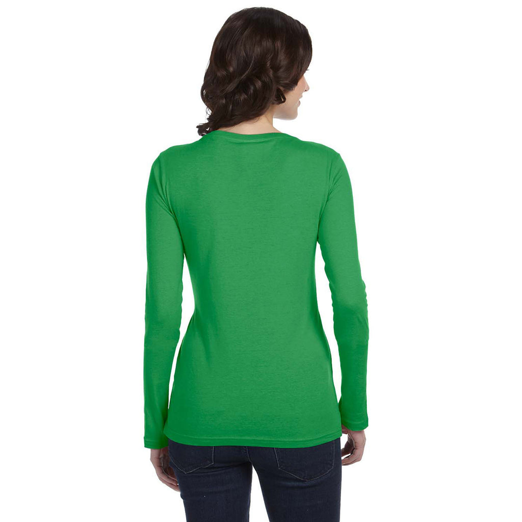 Anvil Women's Green Apple Ringspun Sheer Long-Sleeve Featherweight T-Shirt