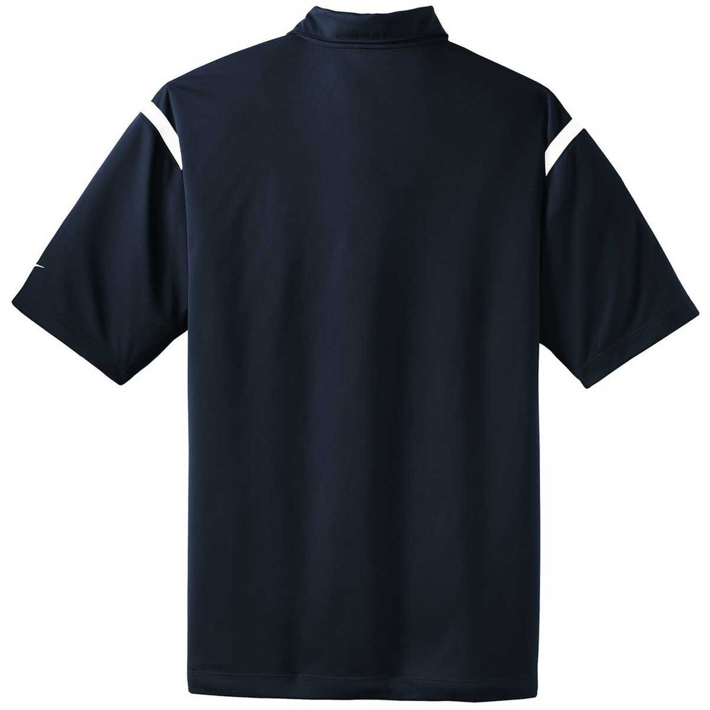 Nike Men's Midnight Navy/White Dri-FIT Short Sleeve Shoulder Stripe Polo