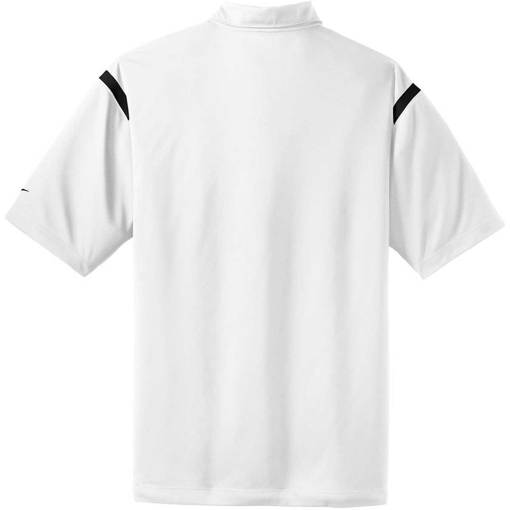 Nike Men's White/Black Dri-FIT Short Sleeve Shoulder Stripe Polo