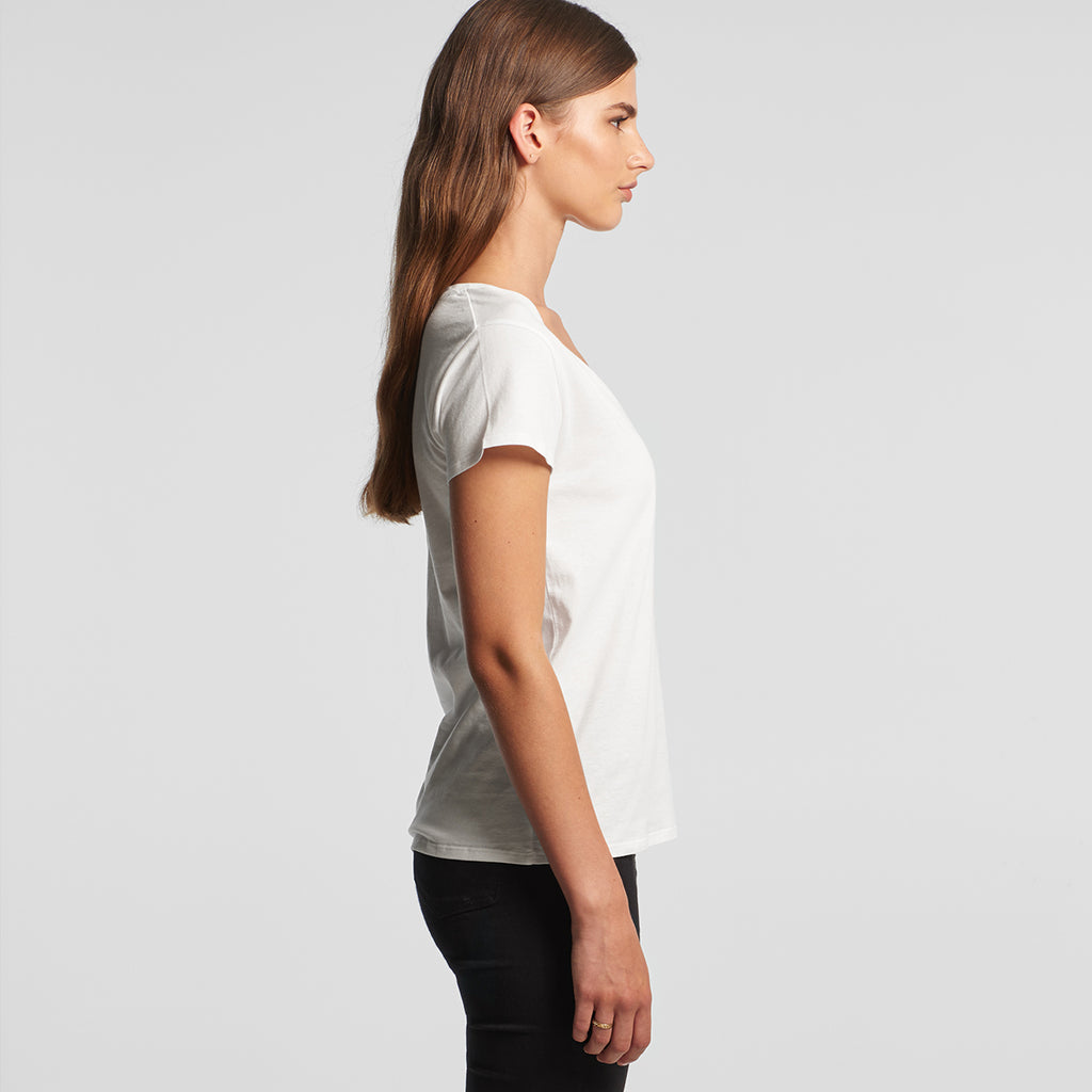 AS Colour Women's White Brea V-Neck Tee