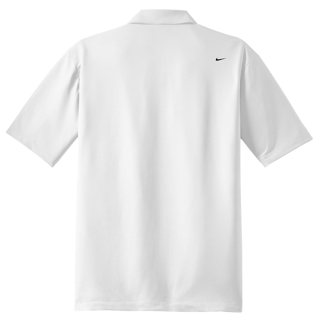 Nike Men's White Elite Dri-FIT Short Sleeve Ottoman Polo