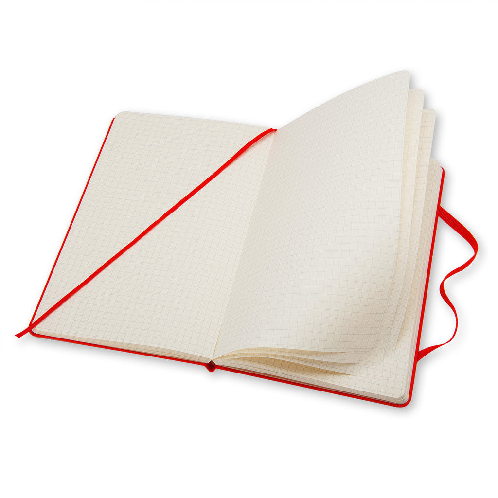 Moleskine Scarlet Red Hard Cover Squared Large Notebook (5" x 8.25")