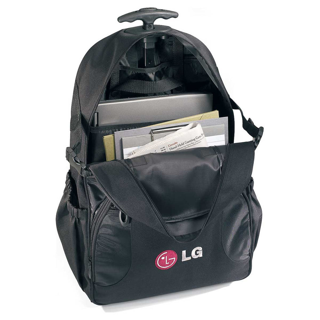 Gemline Black Deluxe Wheeled Computer Backpack