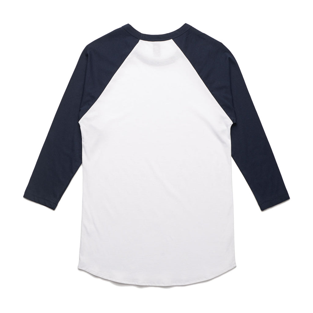 AS Colour Men's White/Navy Raglan Tee