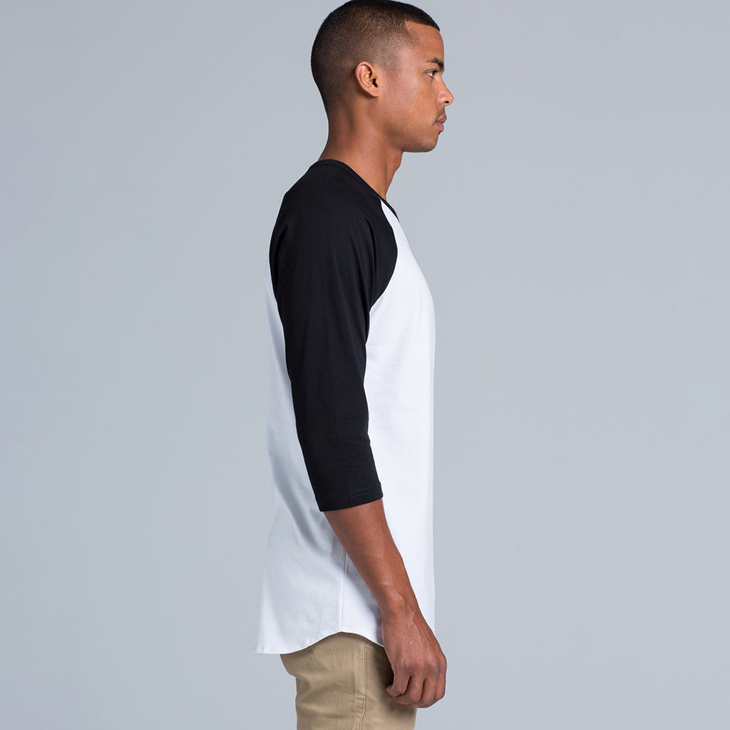 AS Colour Men's White/Navy Raglan Tee