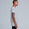 AS Colour Men's White/Navy Wire Stripe Tee