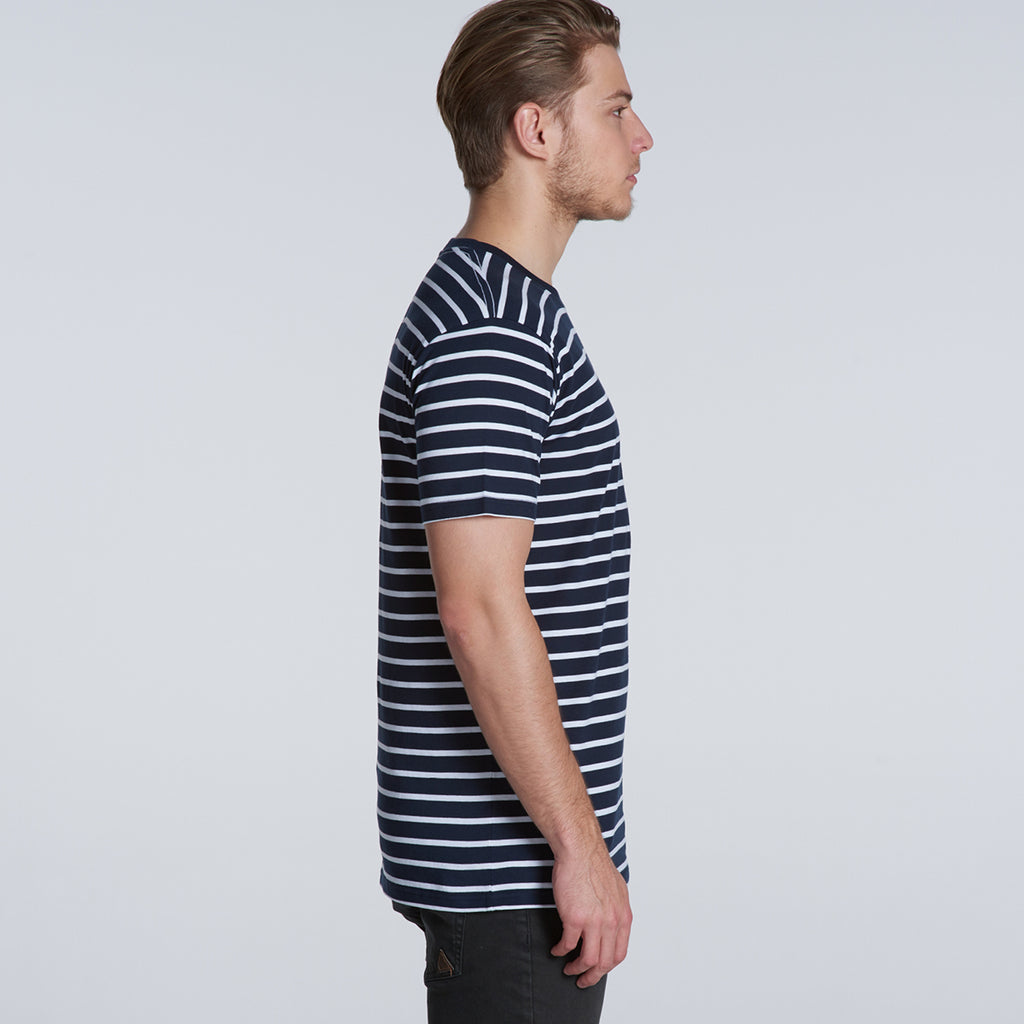 AS Colour Men's Navy/White Staple Stripe Tee