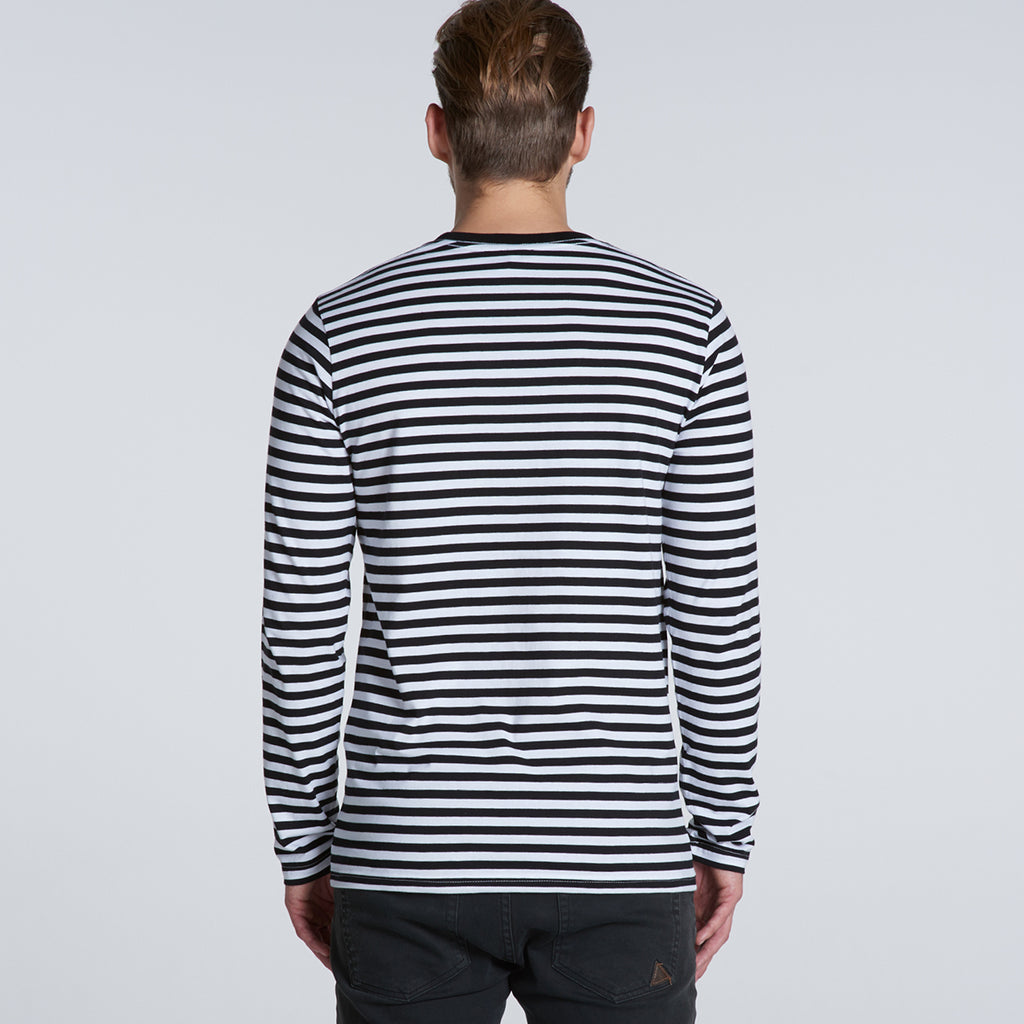 AS Colour Men's Black/White Match Stripe Long Sleeve Tee