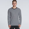 AS Colour Men's Black/White Match Stripe Long Sleeve Tee