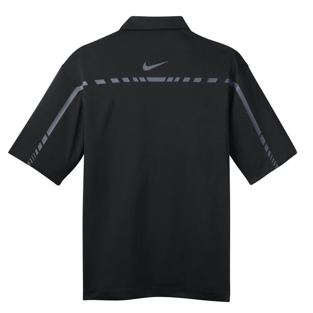 Nike Men's Black/Cool Grey Dri-FIT Short Sleeve Graphic Polo