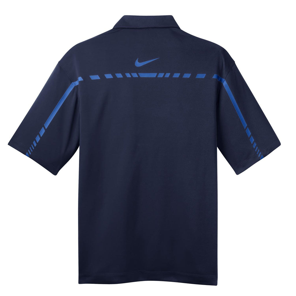Nike Men's Navy/Signal Blue Dri-FIT Short Sleeve Graphic Polo