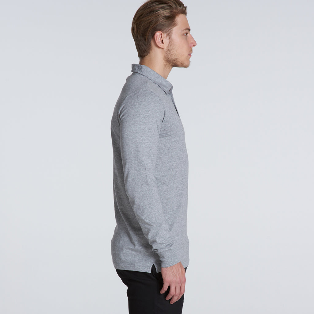AS Colour Men's Grey Marle Chad Long Sleeve Polo