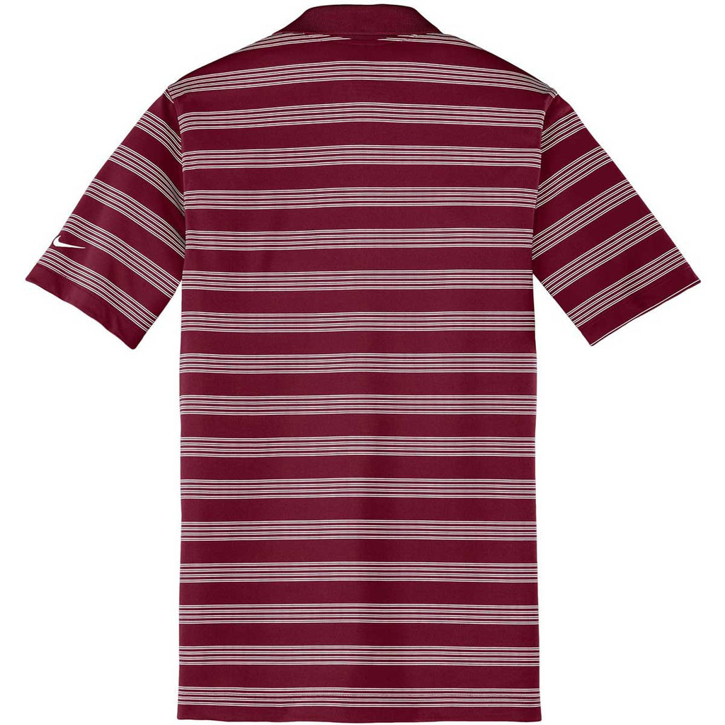 Nike Men's Red Dri-FIT S/S Tech Stripe Polo
