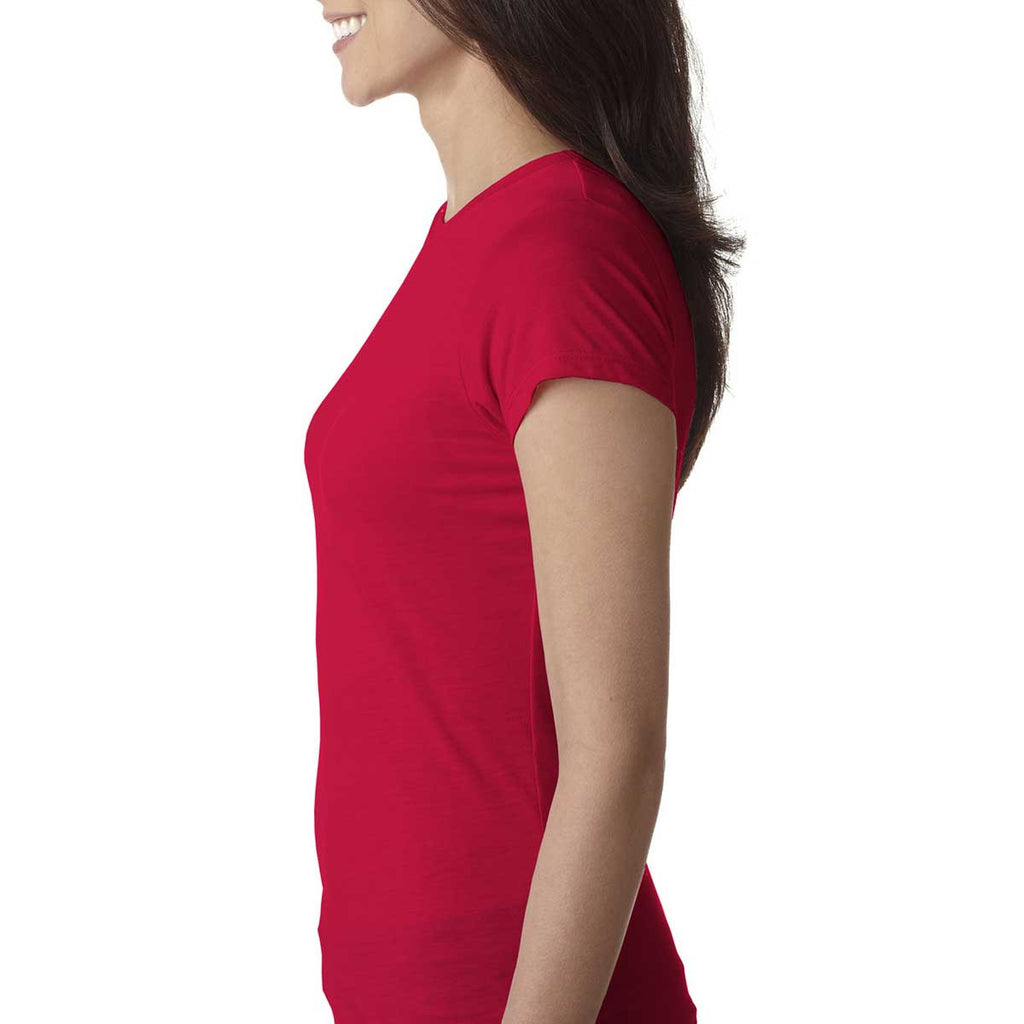 Next Level Women's Red Poly/Cotton Short-Sleeve Tee