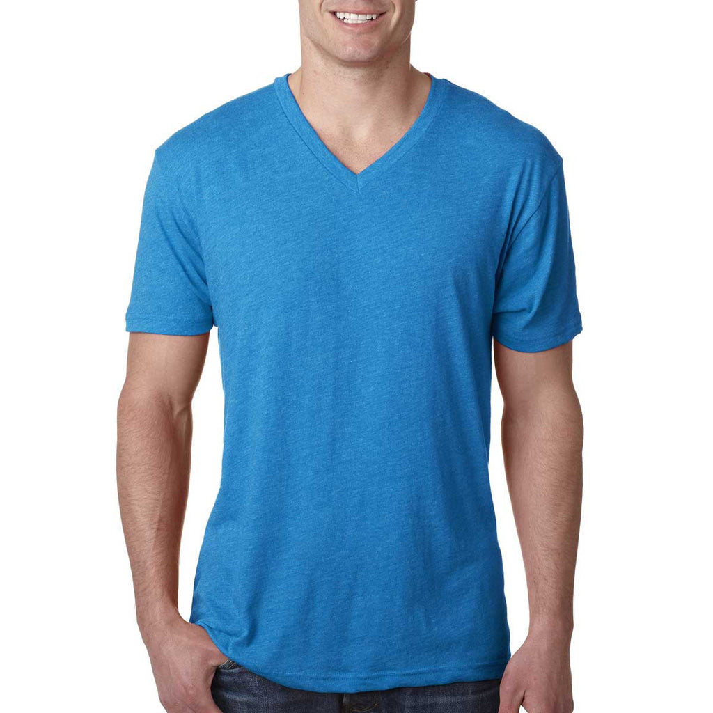 Next Level Men's Vintage Turquoise Triblend V Neck Tee 