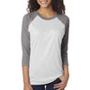 Next Level Unisex Premium Heather/Heather White Triblend 3/4-Sleeve Raglan Tee