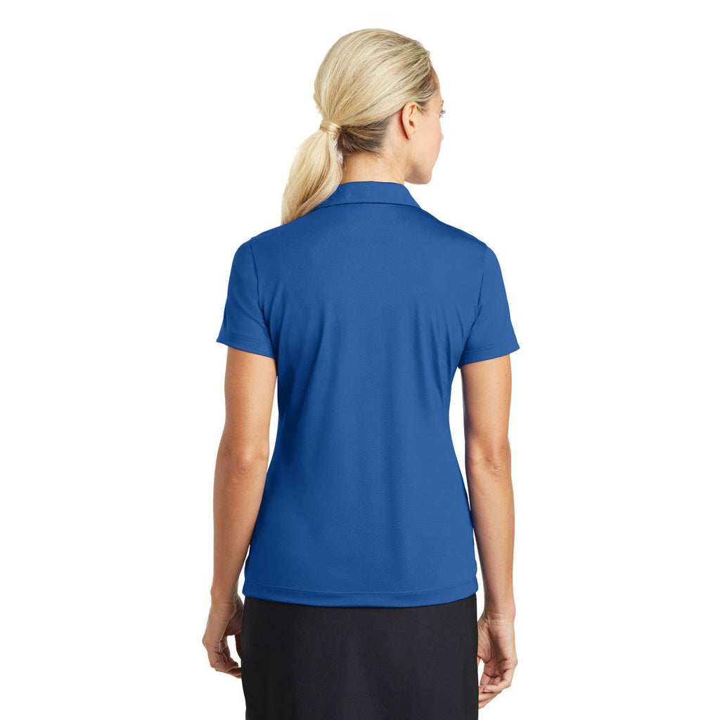 Nike Women's Gym Blue Dri-FIT Short Sleeve Vertical Mesh Polo