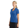 Nike Women's Gym Blue Dri-FIT Short Sleeve Vertical Mesh Polo