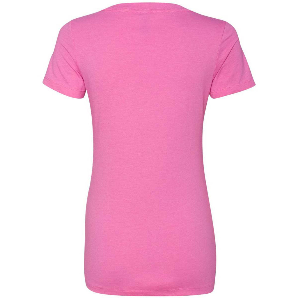 Next Level Women's Hot Pink CVC Deep V Tee