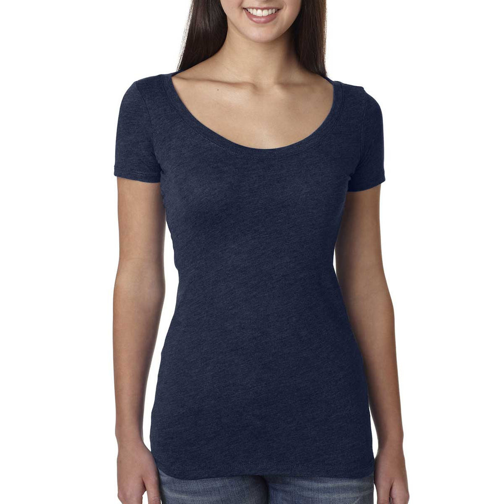 Next Level Women Vintage Navy Triblend Scoop Tee