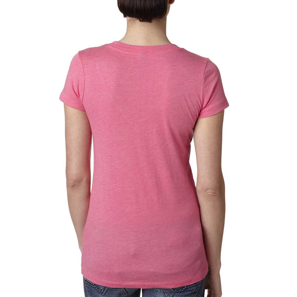 Next Level Women's Vintage Pink Triblend Deep-V Tee